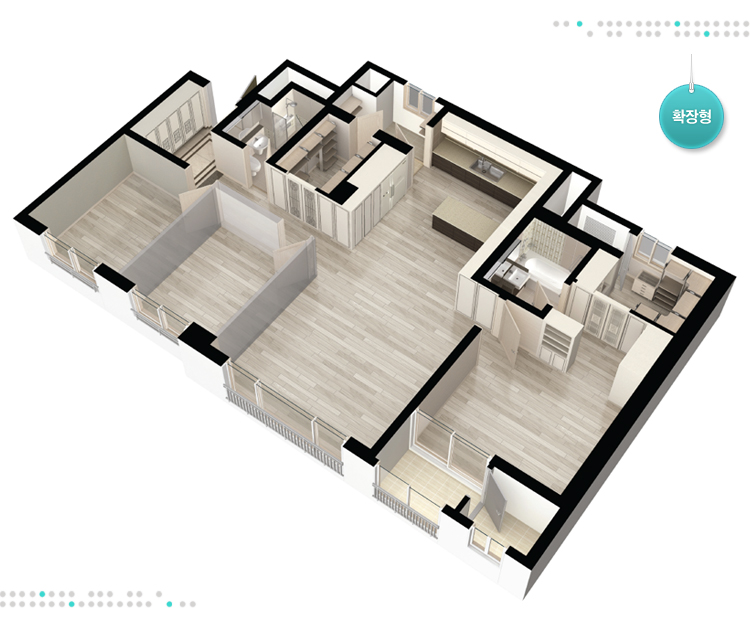 84㎡A 실내투시도(확장형) 이미지